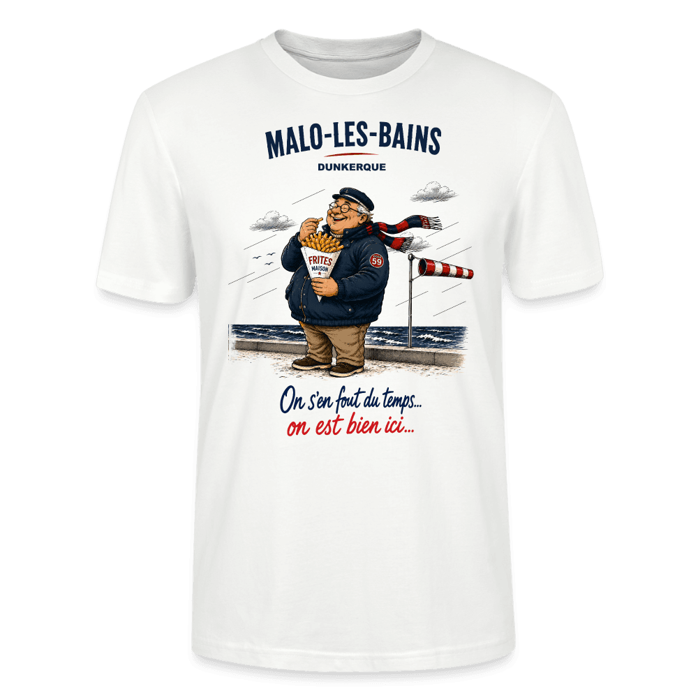 Tee-shirt blanc humoristique-On s'en fout du temps. Dock59